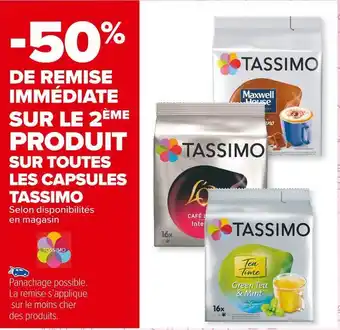 Carrefour Market Tassimo bon plan sur toutes les capsules de la marque tassimo offre