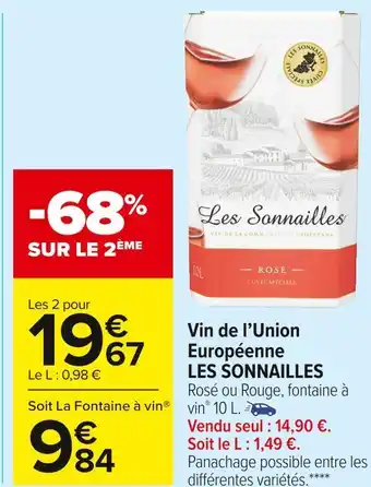 Carrefour Market Les sonnailles vin de l’union européenne offre