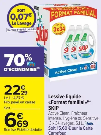 Carrefour Market Skip lessive liquide format familial offre
