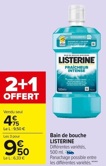 Carrefour Market Listerine bain de bouche offre