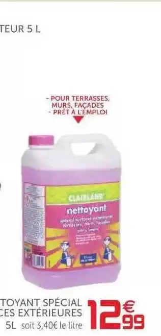 Gifi Nettoyant Spécial Surfaces Extérieures Clairland offre