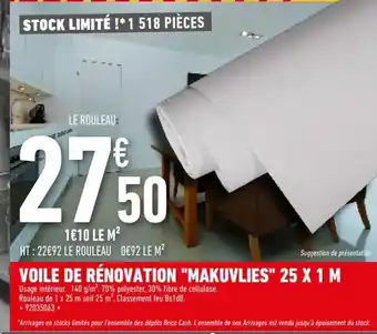 Voile de Rénovation "Makuvlies" 25 x 1 m