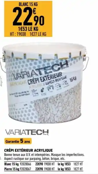 Variatech Crépi Extérieur Acrylique