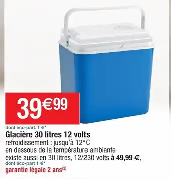 Migros Glacière 30 litres 12 volts offre