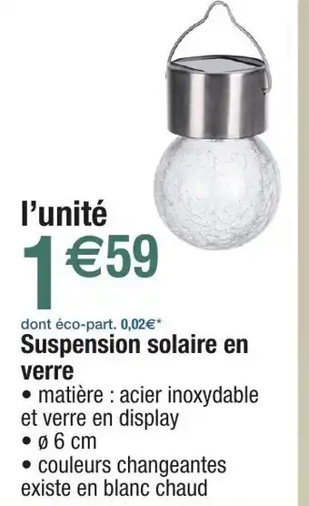 Migros Suspension solaire en verre offre