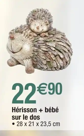 Migros Hérisson + bébé sur le dos offre