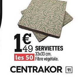 Centrakor Serviettes offre