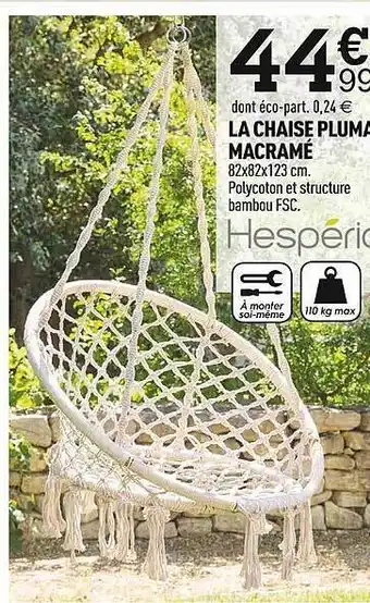 Centrakor La Chaise Pluma Macramé offre
