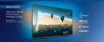 Pulsat Série 8007 Téléviseur Led 4k Android Avec Ambilight 3 Côtés offre