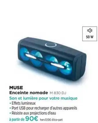 Pulsat Enceinte Nomade M 830 Dj Muse offre