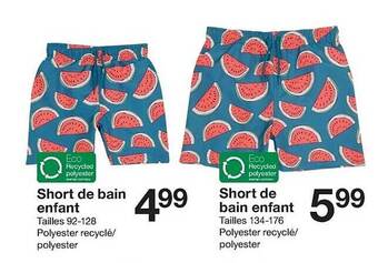 Zeeman Short De Bain Enfant offre