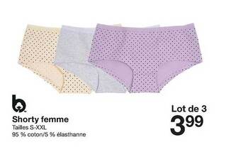Zeeman Shorty Femme offre