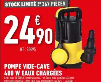 Pompe Vide-Cave 400 W Eaux Chargeées