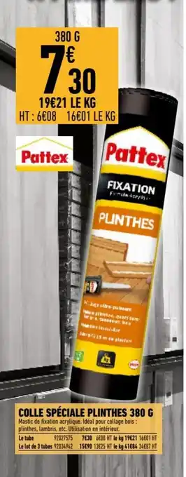 Pattex Colle Spéciale Plinthes 380 G