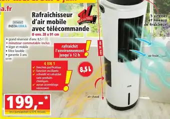 Rafraîchisseur d'air mobile avec télécommande