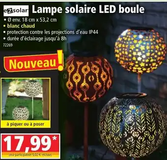 Norma Lampe solaire LED boule offre