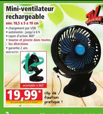 Norma Mini-ventilateur rechargeable offre