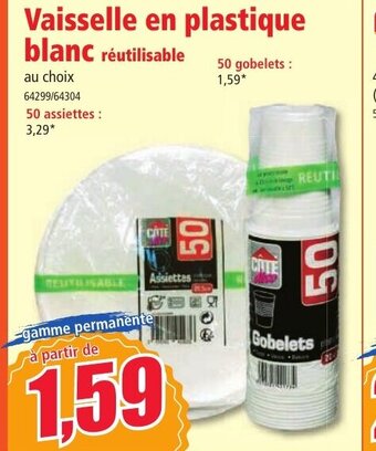 Norma Vaisselle en plastique blanc offre