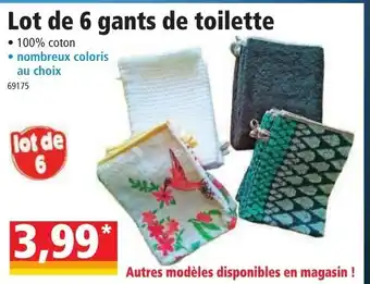 Norma Lot de 6 gants de toilette offre