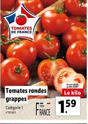 Tomates rondes grappes