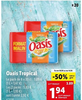 Lidl Oasis Tropical offre