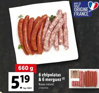Lidl 6 Chipolatas & 6 Merguez offre