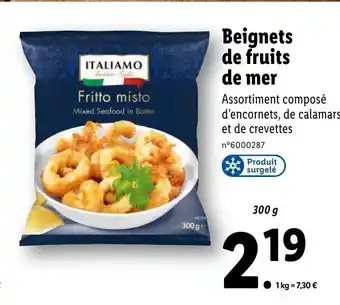 Lidl Italiamo Beignets de fruits de mer offre