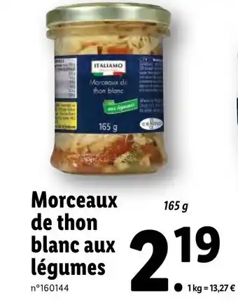Lidl Morceaux de thon blanc aux légumes offre