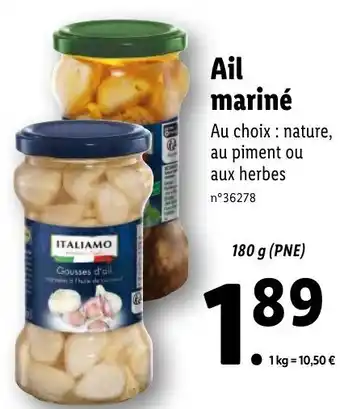 Lidl Ail Mariné offre
