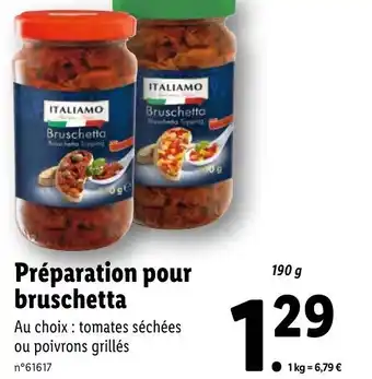 Lidl Préparation pour bruschetta offre