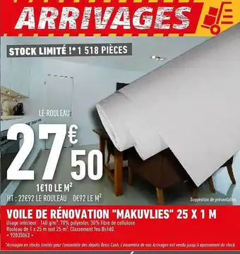 Brico Cash Voile De Rénovation offre