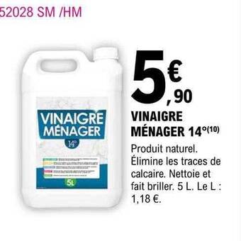 E.Leclerc Brico Vinaigre Ménager 14° offre