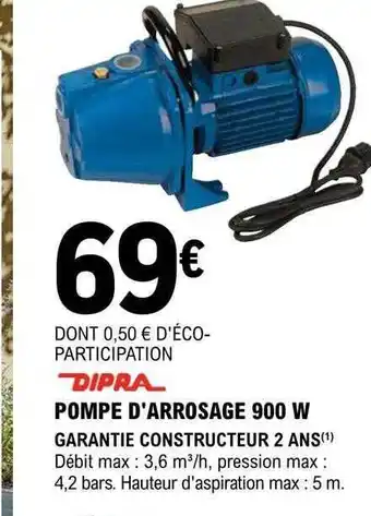 E.Leclerc Brico Pompe D'arrosage 900 W Dipra offre