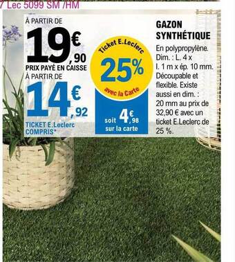 E.Leclerc Brico Gazon Synthétique offre