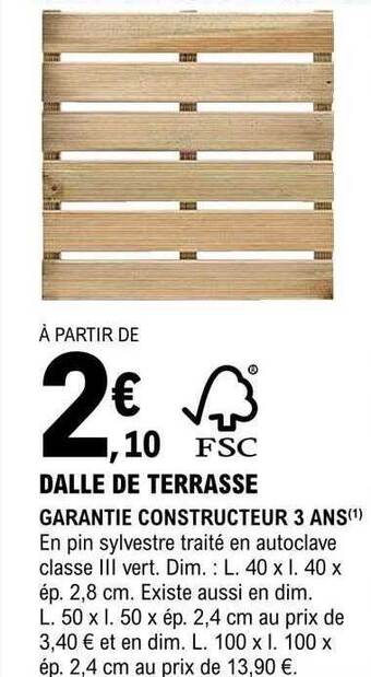 E.Leclerc Brico Dalle De Terrasse offre