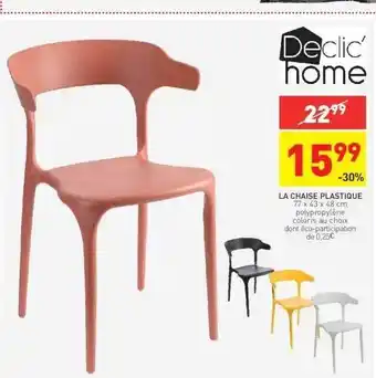 Stokomani La Chaise Plastique Declic'home offre