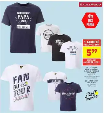 Stokomani Le Tee-shirt Fête Des Pères Imprimé Poitrine Col Rond offre