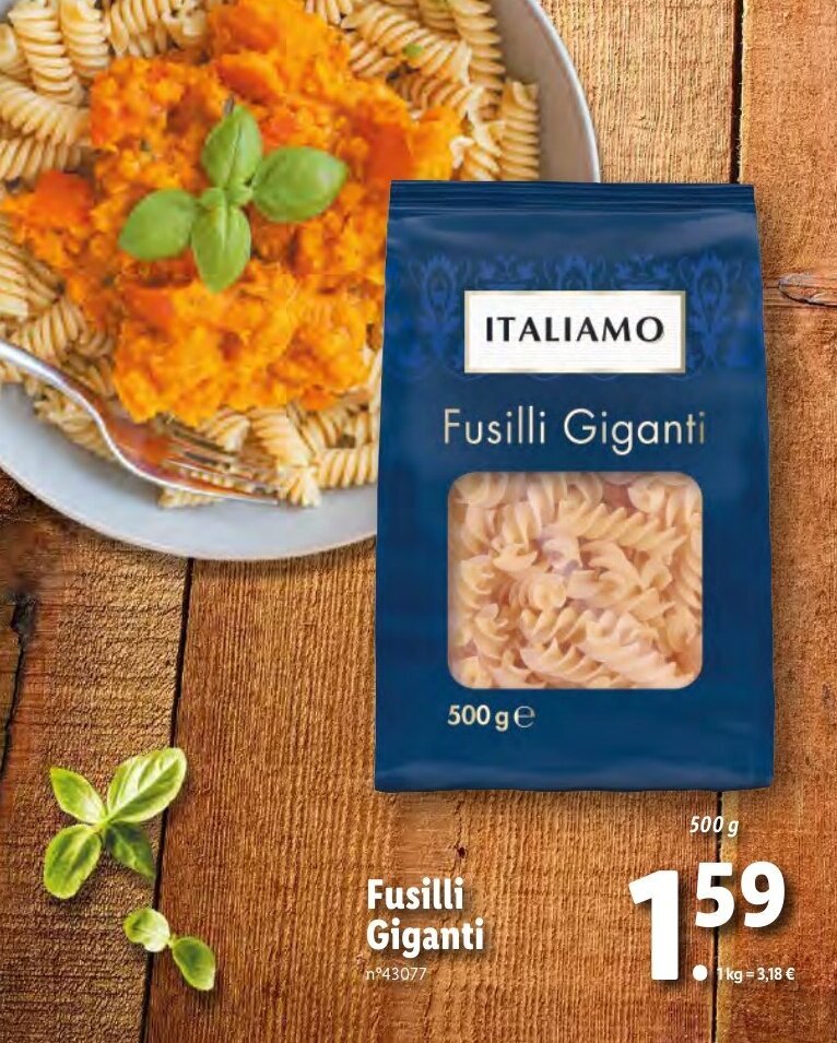 Promo Italiamo Fusilli Giganti chez Lidl