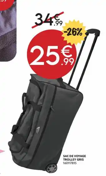Maxi Bazar Sac de voyage trolley gris offre