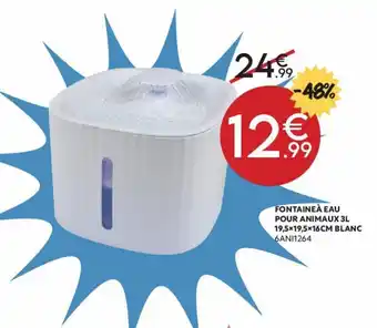 Maxi Bazar Fontaine à eau pour animaux 3L offre