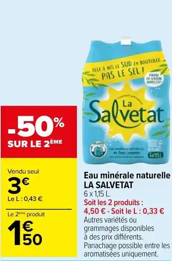 Carrefour Market LA SALVETAT eau minérale naturelle offre