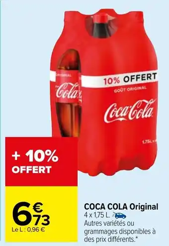 Carrefour Market COCA COLA original 4 x 1,75 L offre