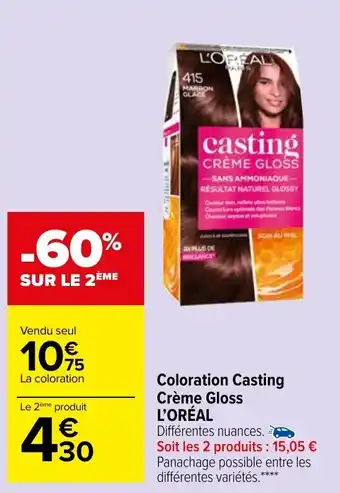 Carrefour Market L'ORÉAL coloration casting crème gloss offre