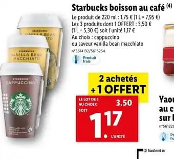 Lidl Starbucks Boisson au Café offre