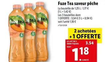 Lidl Fuze Tea saveur pêche offre