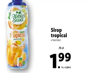 Lidl Plein Sud Tropical Sirop offre