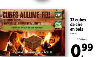 Lidl 32 Cubes de cire en bois offre