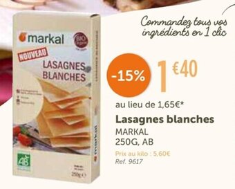 Markal Lasagnes Blanches