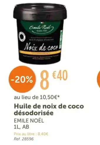 L'Eau Vive Emile Noël Huile de Noix de Coco Désodorisée offre