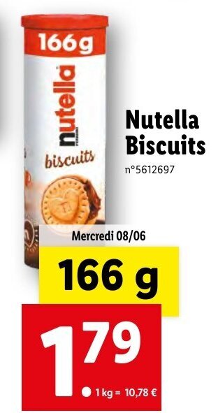 Lidl Nutella Biscuits offre